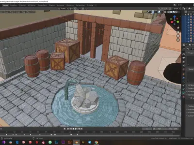 Low-poly antic Rome installation Low-poly 3D model