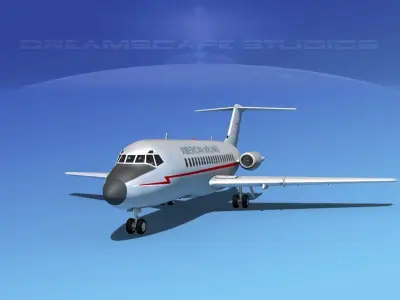 Douglas DC-9-20 Americans Airlines 3D model