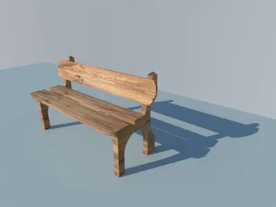 Bench wooden Free low-poly 3D model purchase
