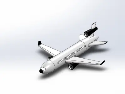 Douglas MD 11 low poly 3D Model Airplane  STL  3D model