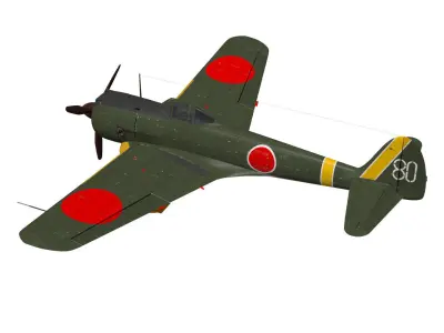 Ki43 Hayabusa type2-kou oscar 3D model