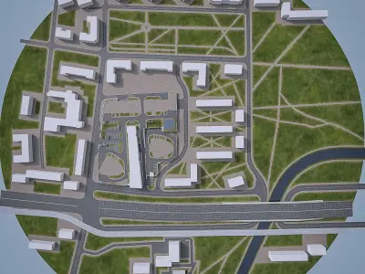 Urban Landscape Collection Low-poly 3D model