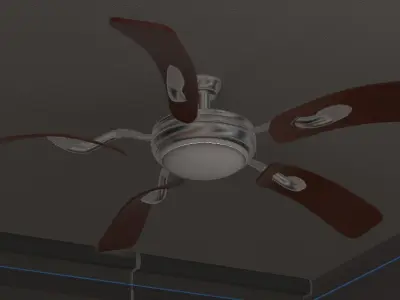 fan whit lamp Free 3D model
