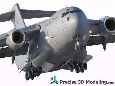 C-17 Globemaster III Ultra Detailed Military Transport Aircraft Low-poly 3D model