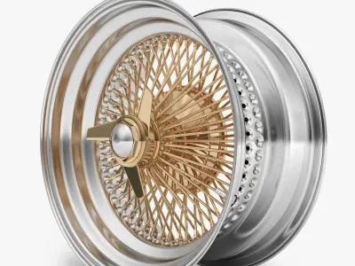 100 Spoke Wire Wheel Rim 3D model