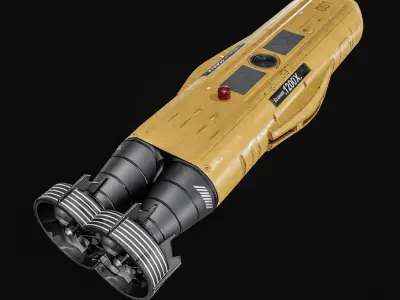 Autonomous Underwater Vehicle  AUV Low-poly 3D model