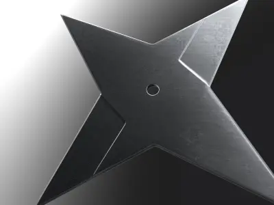 Shuriken Ninja Throwing Star Free low-poly 3D model