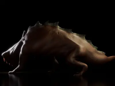 Realistic Eyeless Dog 3D model