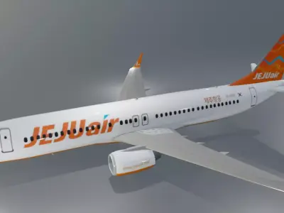 Jeju airlines Boeing 737-800 low poly 7c 2216 Low-poly 3D model