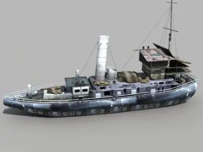 Old Cargo Ship 02 3D model
