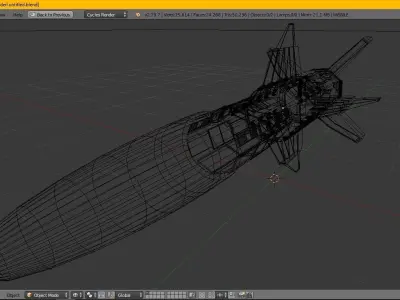 scifi Missile Model Game Asset Low-poly 3D model