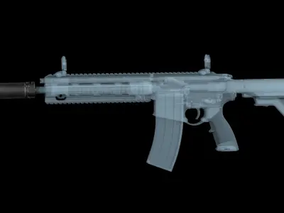Silencer SureFire SOCOM556 MONSTER AR-15 Low-poly 3D model