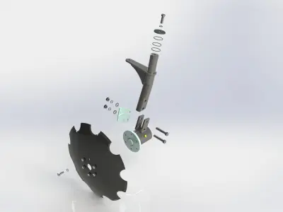 WG 000 - Disc harrow with rack Low-poly 3D model