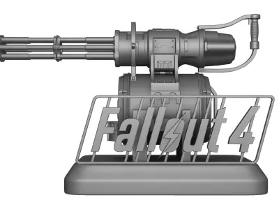 Minigun Fallout 4 Figure 3D print model