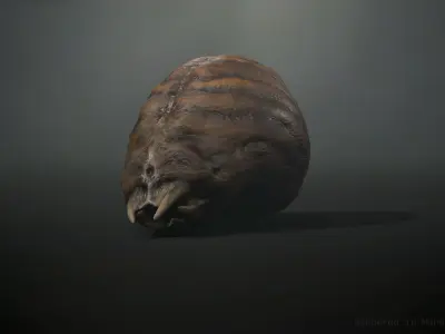 Worm Lt1 - Game Ready Low-poly 3D model Low-poly 3D model