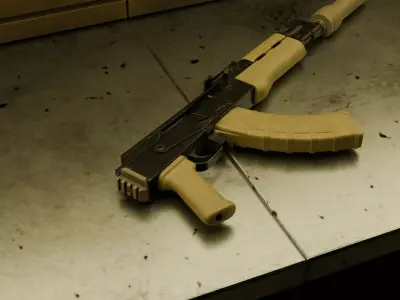 AK 1913 Rear Stock Adapter Low-poly 3D model