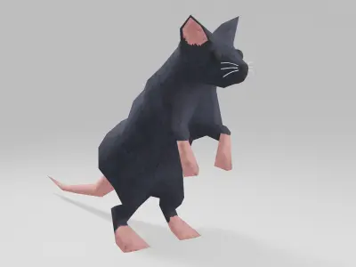Low-poly Mouse game ready Free low-poly 3D model