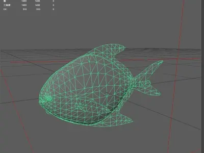 Pomfret Low-poly 3D model