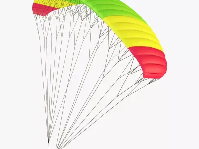 Paraglider v 2 Colorful Parachute 3D model