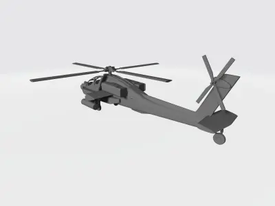 helicopter military ah-64 apache 3D print model