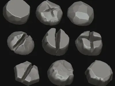 Stylised Bolts and Buttons IMM and VDM Brushes Zbrush 2021 3D model
