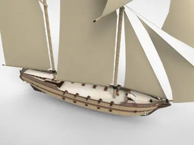 historical sailing ship 3D model