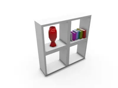 Decorated Shelve Small SHC Quick Office LM Low-poly 3D model