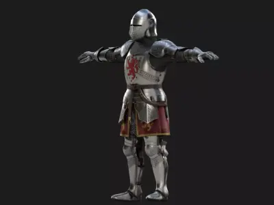 Imperial Paladin Warrior  Rigged Low-poly 3D model