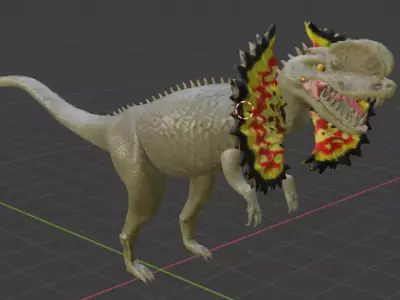 Dilophosaurus Modelled in blender  3D model