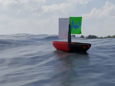 Ocean And Ship 3D model