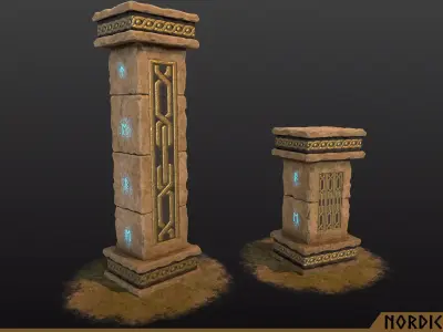 Nordic Pillars Asset Pack Low-poly 3D model