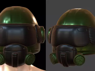 Helmet scifi military combat 3d model low poly Low-poly 3D model