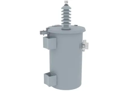 Single Phase Electric Pole Transformer 3D model