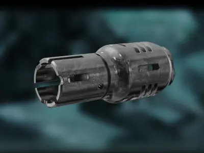 muzzle brake hybrid res 3D model