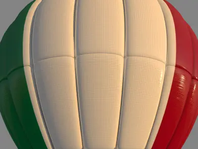 ItalyFlag-Parachute hot air balloon with flag of italy 3D model