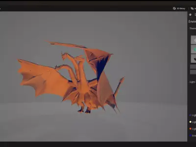 King Ghidorah Low-poly 3D model