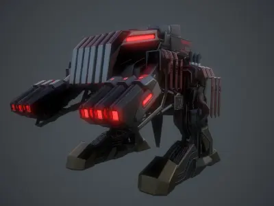 Sci-Fi Mecha Robot Low-poly 3D model