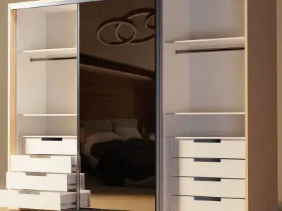CLOSET COMPLETE INTERIOR WITH DRAWERS AND SLIDE  Free low-poly 3D model