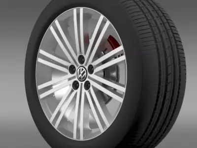 VW Polo Blue GT 2012 wheel 3D model