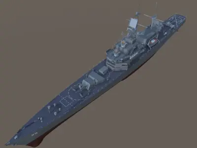 USS Bainbridge CGN-25 3d model low-poly Low-poly 3D model