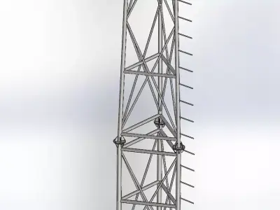 Flag Pole 25m Free 3D model