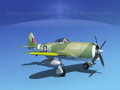 Republic P-47D Thunderbolt V10 3D model