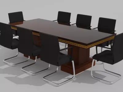 Balinese Meeting table - Meja Kerja Bali 3D model