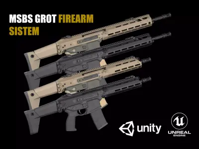 MSBS GROT Assault Rifle Low-poly 3D model