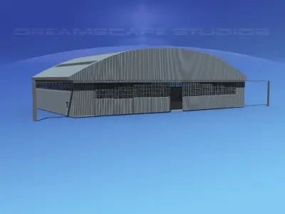 Aircraft Hangar M-1 Low-poly 3D model