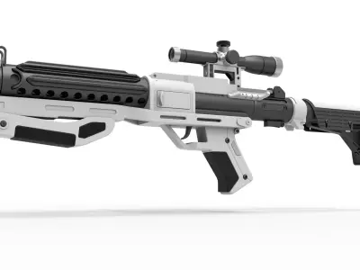 Blaster rifle F-11D with stock from Star Wars The Force Awakens 3D model