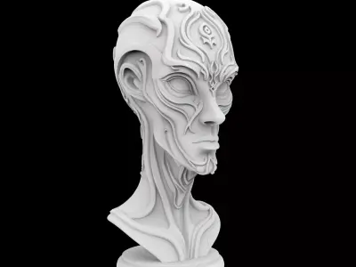 Alien Pilot Helmet 3D Print Model 3D print model purchase