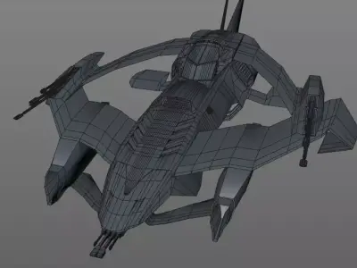 space ship fighter   Low-poly 3D model
