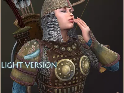 Eva Archer Light Version Low-poly 3D model