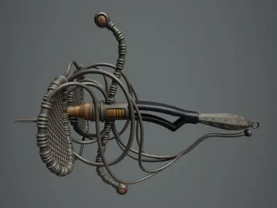 Rapier Lightsaber Low-poly 3D model